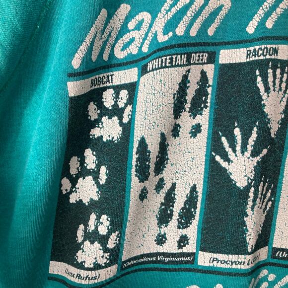 Vintage Makin’ Tracks Killington Sweatshirt XL Hanes Teal Ski Graphic USA Made - Picture 4 of 10